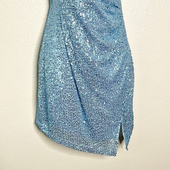 Hello Molly Twilight Dancer Light Blue Sequin Dress women’s size 6 NEW - Picture 4 of 11